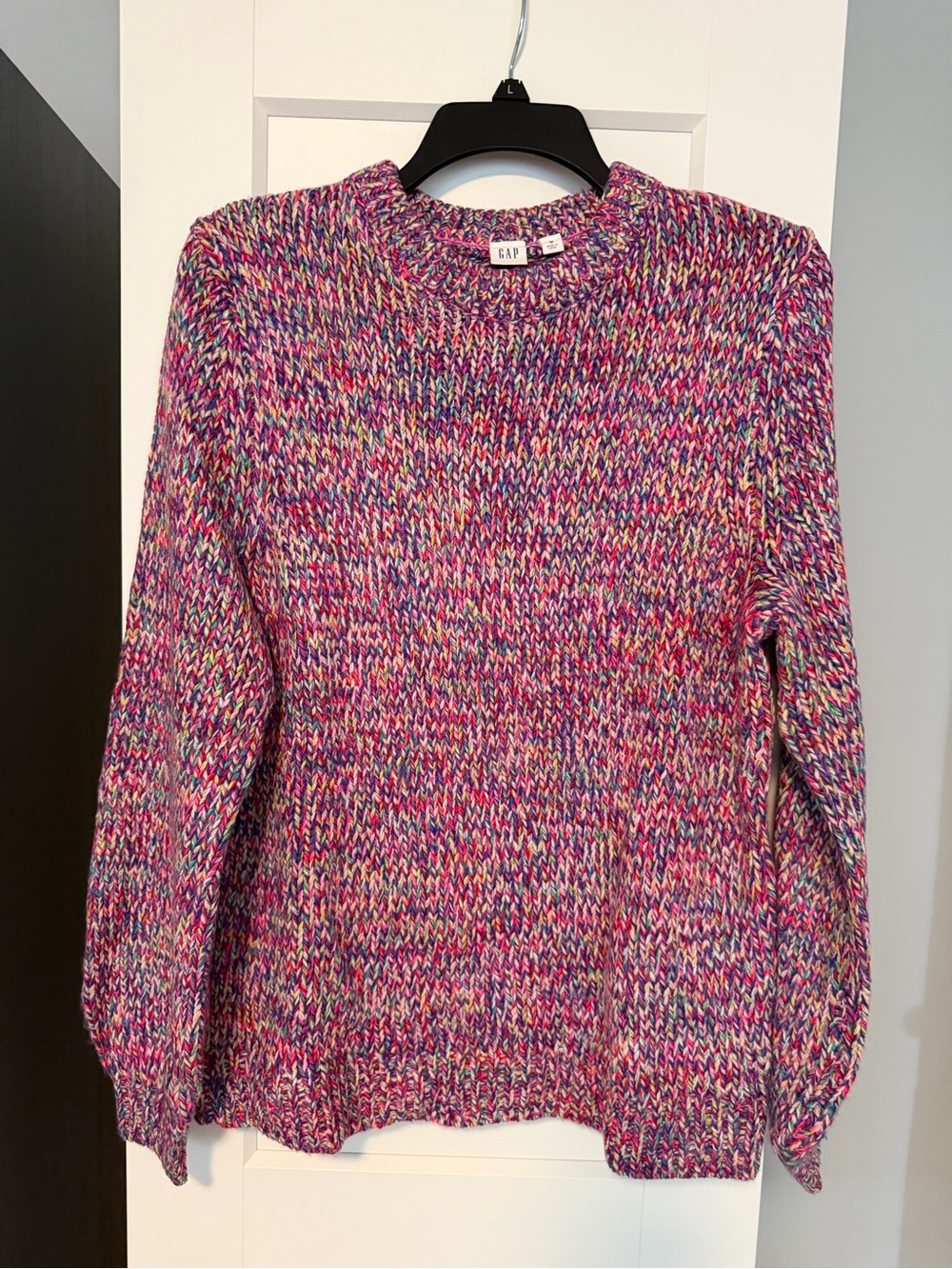GAP Multicolor Marled Crewneck Sweater - Pink, Blue, Yellow